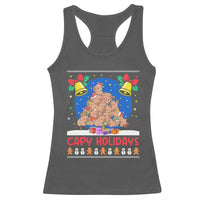 Capybara Christmas Tree Racerback Tank Top Funny Capy Holidays Gift - Wonder Print Shop