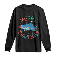 Christmas Shark Long Sleeve Shirt Funny Merry Sharkmas Xmas Gift - Wonder Print Shop
