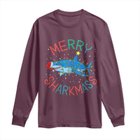 Christmas Shark Long Sleeve Shirt Funny Merry Sharkmas Xmas Gift - Wonder Print Shop