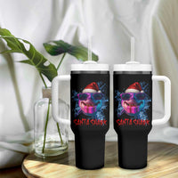 Funny Christmas Santa Shark Xmas Gift Tumbler With Handle