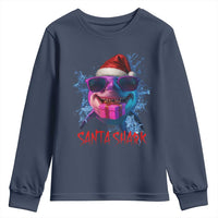 Funny Christmas Santa Shark Xmas Gift Youth Sweatshirt - Wonder Print Shop