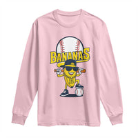 Cool Banana Playing Baseball Long Sleeve Shirt Funny Fruit Sports Gift - Wonder Print Shop