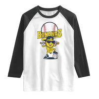 Cool Banana Playing Baseball Raglan Shirt Funny Fruit Sports Gift - Wonder Print Shop
