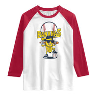 Cool Banana Playing Baseball Raglan Shirt Funny Fruit Sports Gift - Wonder Print Shop