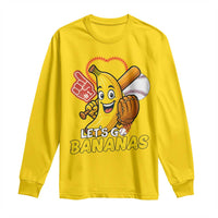 Funny Baseball Long Sleeve Shirt Lets Go Bananas Fruit Sports Lover Gift - Wonder Print Shop