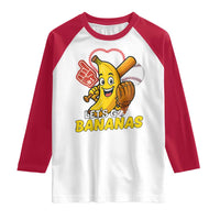 Funny Baseball Raglan Shirt Lets Go Bananas Fruit Sports Lover Gift - Wonder Print Shop
