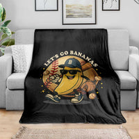 Funny Banana Baseball Throw Blanket Sports Humor Banana Baseball - Wonder Print Shop