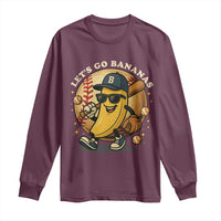 Funny Banana Baseball Long Sleeve Shirt Sports Humor Banana Baseball - Wonder Print Shop