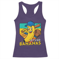 Lets Go Bananas Racerback Tank Top Funny Banana Baseball Fruit Sports Gift - Wonder Print Shop