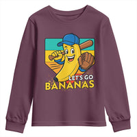 Lets Go Bananas Youth Sweatshirt Funny Banana Baseball Fruit Sports Gift - Wonder Print Shop