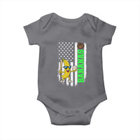 Banana Playing Baseball Lover Baby Onesie Retro American Flag - Wonder Print Shop