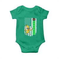 Banana Playing Baseball Lover Baby Onesie Retro American Flag - Wonder Print Shop