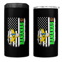 Banana Playing Baseball Lover 4 in 1 Can Cooler Tumbler Retro American Flag