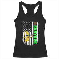 Banana Playing Baseball Lover Racerback Tank Top Retro American Flag - Wonder Print Shop