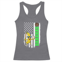 Banana Playing Baseball Lover Racerback Tank Top Retro American Flag - Wonder Print Shop