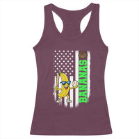 Banana Playing Baseball Lover Racerback Tank Top Retro American Flag - Wonder Print Shop