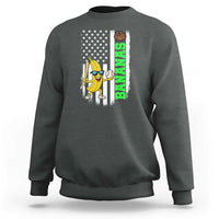 Banana Playing Baseball Lover Sweatshirt Retro American Flag - Wonder Print Shop