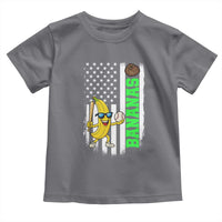 Banana Playing Baseball Lover Toddler T Shirt Retro American Flag - Wonder Print Shop