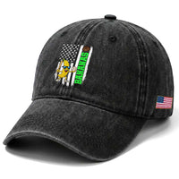 Banana Playing Baseball Lover Washed Cotton Baseball Cap Retro American Flag