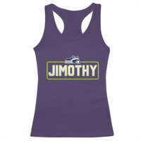 Funny Seattle Jimothy The Raccoon Racerback Tank Top Football Parody Viral Trash Panda Feral Meme