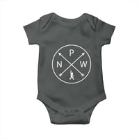PNW Bigfoot Crossed Arrows Pacific Northwest Pride Baby Onesie