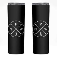 PNW Bigfoot Crossed Arrows Pacific Northwest Pride Skinny Tumbler