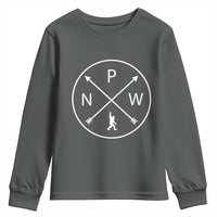PNW Bigfoot Crossed Arrows Pacific Northwest Pride Youth Sweatshirt
