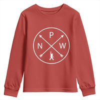 PNW Bigfoot Crossed Arrows Pacific Northwest Pride Youth Sweatshirt