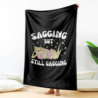 Funny Sagging But Still Gagging Throw Blanket Sarcastic Frog Humor - Wonder Print Shop