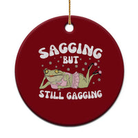 Funny Sagging But Still Gagging Ceramic Ornament Sarcastic Frog Humor - Wonder Print Shop