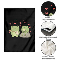 Cute Frog Lover Gift Garden Flag Romantic Frog Music - Wonder Print Shop