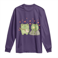 Cute Frog Lover Gift Long Sleeve Shirt Romantic Frog Music - Wonder Print Shop