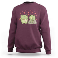 Cute Frog Lover Gift Sweatshirt Romantic Frog Music - Wonder Print Shop