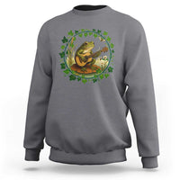 Funny Frog Playing Guitar Sweatshirt Music Lovers Gift - Wonder Print Shop