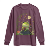 Frog Playing Guitar Long Sleeve Shirt Gift for Musicians - Wonder Print Shop