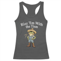 Autism Frog Racerback Tank Top Funny Rizz Em With The Tism - Wonder Print Shop