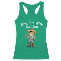 Autism Frog Racerback Tank Top Funny Rizz Em With The Tism - Wonder Print Shop