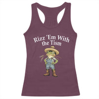 Autism Frog Racerback Tank Top Funny Rizz Em With The Tism - Wonder Print Shop