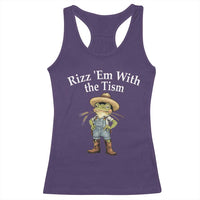 Autism Frog Racerback Tank Top Funny Rizz Em With The Tism - Wonder Print Shop