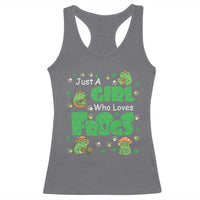 Just A Girl Who Loves Frogs Gift Racerback Tank Top - Wonder Print Shop