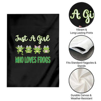 Just A Girl Who Loves Frogs Garden Flag Frog Lover - Wonder Print Shop