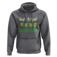 Just A Girl Who Loves Frogs Hoodie Frog Lover - Wonder Print Shop