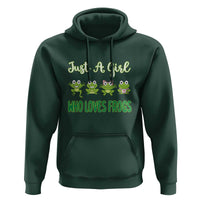 Just A Girl Who Loves Frogs Hoodie Frog Lover - Wonder Print Shop