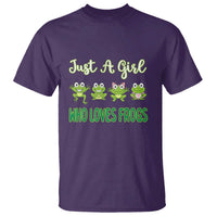 Just A Girl Who Loves Frogs T Shirt Frog Lover - Wonder Print Shop