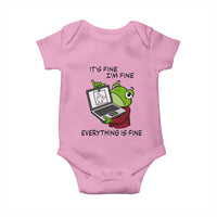It Is Fine I Am Fine Everything Is Fine Baby Onesie Attitude Frog - Wonder Print Shop