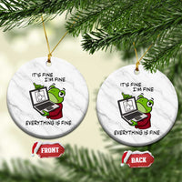 It Is Fine I Am Fine Everything Is Fine Ceramic Ornament Attitude Frog - Wonder Print Shop