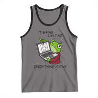 It Is Fine I Am Fine Everything Is Fine Tank Top Attitude Frog - Wonder Print Shop