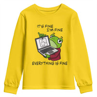 It Is Fine I Am Fine Everything Is Fine Youth Sweatshirt Attitude Frog - Wonder Print Shop