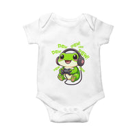 Funny Frog Playing Video Game Gift Baby Onesie - Wonder Print Shop
