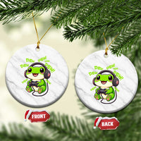 Funny Frog Playing Video Game Gift Ceramic Ornament - Wonder Print Shop